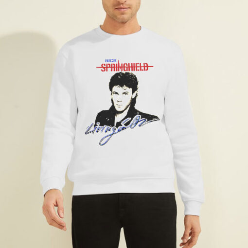 Sweatshirt White 1983 Living in OZ Rick Springfield