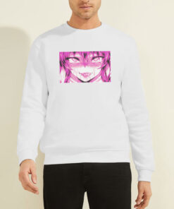 Sweatshirt White Anime Doujin Manga Weeb Ahegao Face