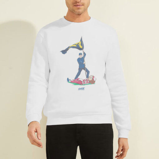 Sweatshirt White Anti Ohio State Michigan Planting the Flag