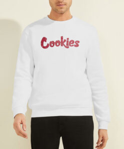 Sweatshirt White Funny Logo Red Cookies