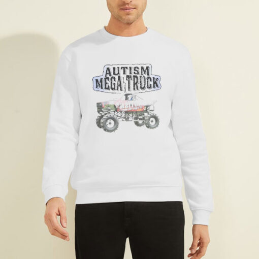 Sweatshirt White Kelvin Walterson Autism Mega Truck