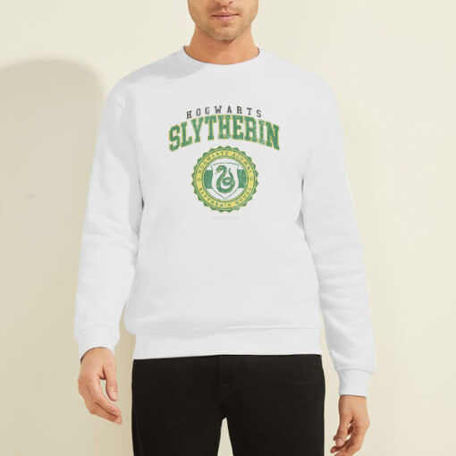 Sweatshirt White Logo Slytherin Hogwarts Varsity