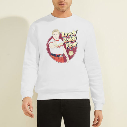 Sweatshirt White Rowdy Roddy Piper Vintage Wrestling