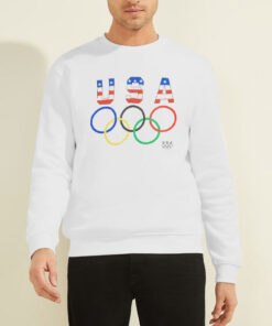 Sweatshirt White Team USA Vintage Olympics