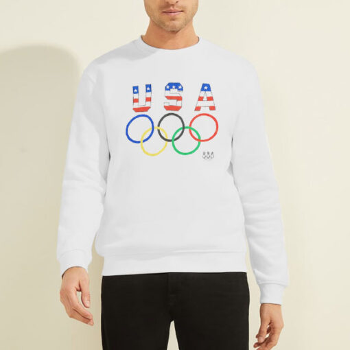 Sweatshirt White Team USA Vintage Olympics