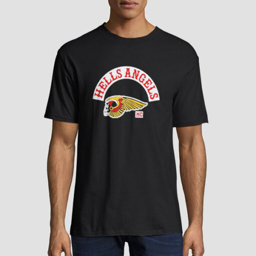T shirt Black Logo Hells Angels