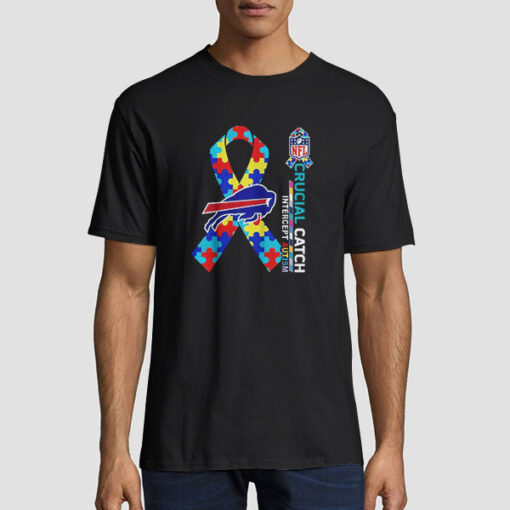 T shirt Black Puzzle Logo Buffalo Bills Crucial Catch