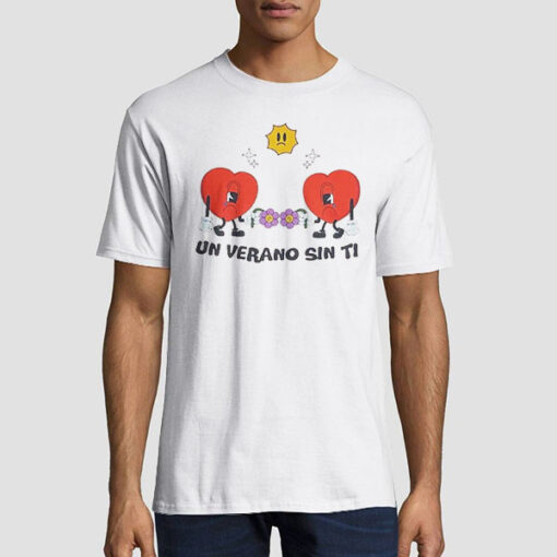 T shirt White Funny Letter Logo Un Verano Sin Ti