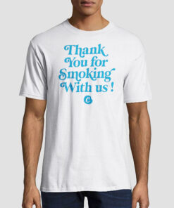 T shirt White Letter Thank You for Smoking With Us