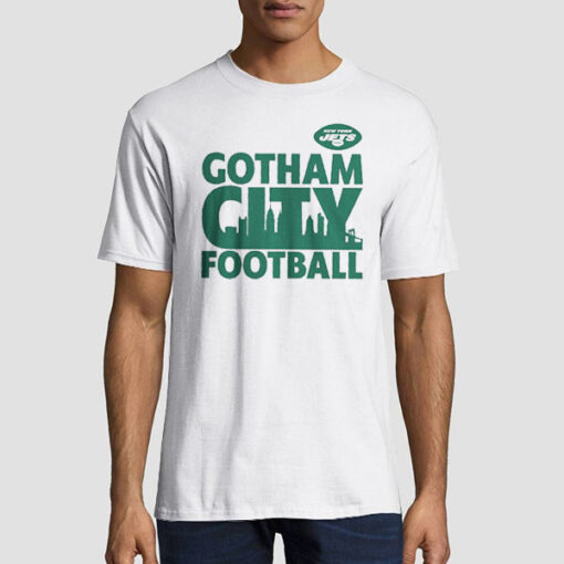T shirt White New York Football Gotham City Jets