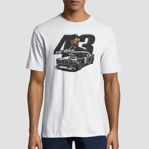 T shirt White Racing Signature 43 Ken Block