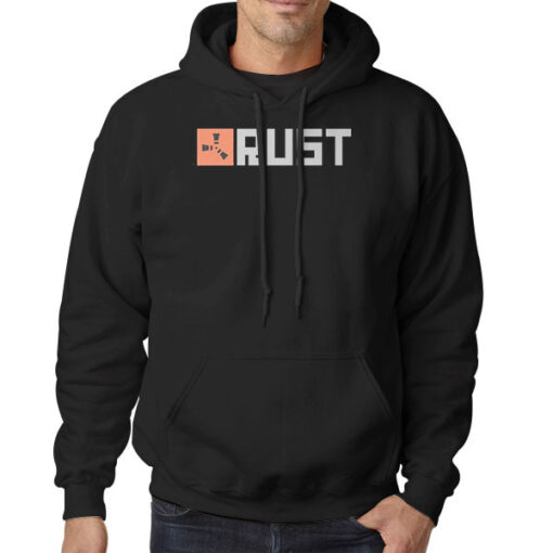 Hoodie Black Classic Logo Funny Rust