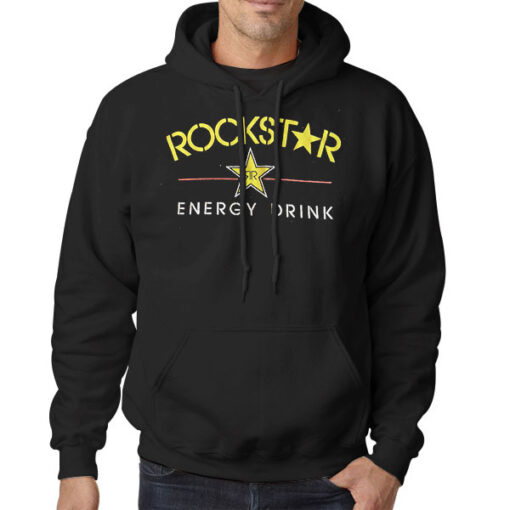 Hoodie Black Energy Drink Logo Rockstar