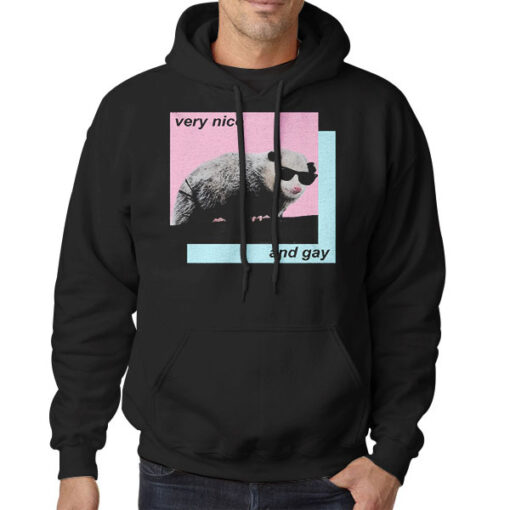 Hoodie Black Funny Cute Opossum Very Nice and Gay Shirt