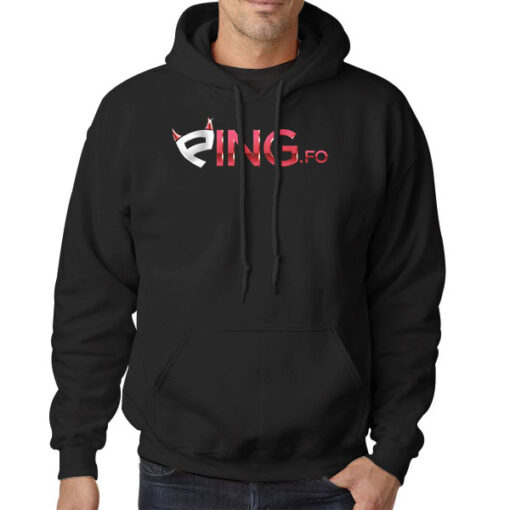 Hoodie Black Letter Logo Ping Fo