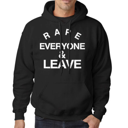 Hoodie Black Logo Letter Rape Everyone and Leave