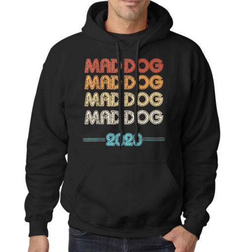 Hoodie Black Mad Dog Vintage Retro Logo md2020