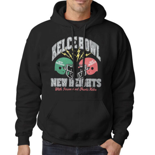 Hoodie Black New Heights With Jason and Travis Kelce Bowl