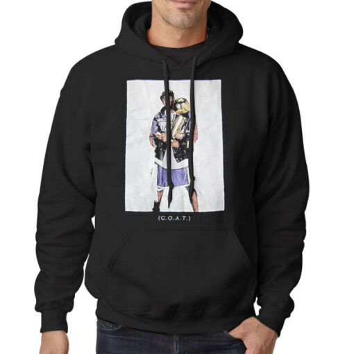 Hoodie Black The Goat Kobe Holding Trophy