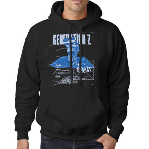 Hoodie Black Vintage Split Generation Z