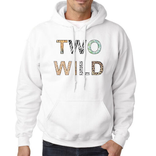 Hoodie White Cute Animal Logo Two Wild