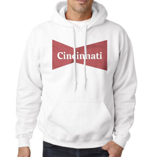 Hoodie White Cute Logo Cincinati Bowtie