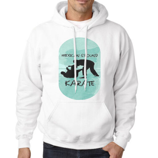 Hoodie White Funny Brazilian Jiu Jitsu Mexican Ground Karate