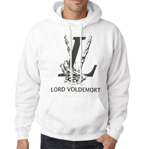 Hoodie White Funny Parody Hand Skull Lord Voldemort Lv