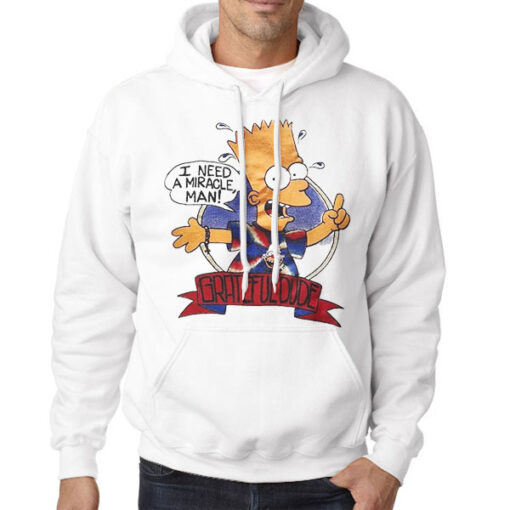 Hoodie White I Need a Miracle Man 90s Grateful Dead Simps