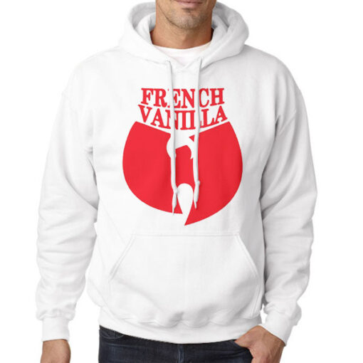 Hoodie White Red Logo Funny French Vanilla