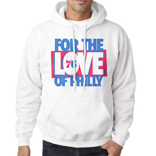 Hoodie White Retro Logo for the Love of Philly 76ers