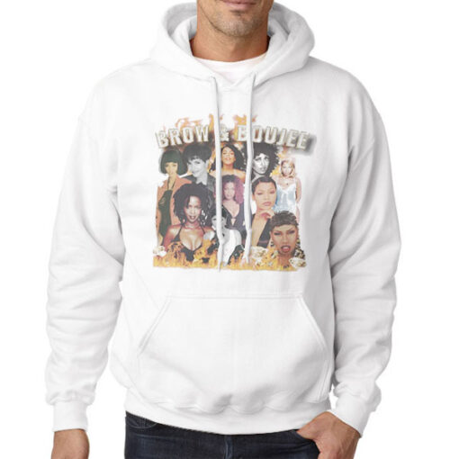 Hoodie White The Woman Boujee and Brow