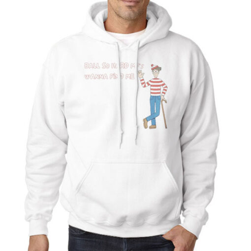 Hoodie White Wave Hands Ball so Hard Waldo