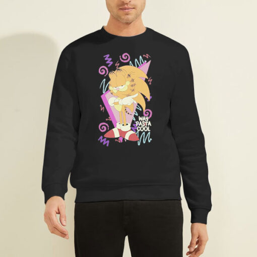 Sweatshirt Black Art Way Pasta Cool Sonic Garfield