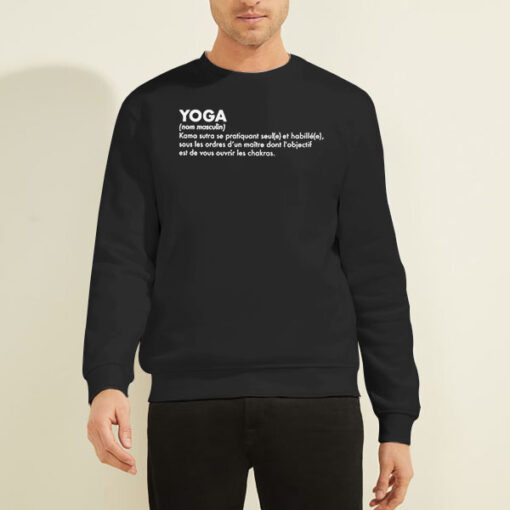 Sweatshirt Black Funny Descript Letter Yoga