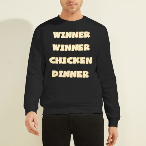 Sweatshirt Black Funny Pubg Winner Winner Chicken