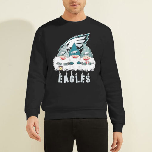 Sweatshirt Black Gnomies Philadelphia Eagles Christmas