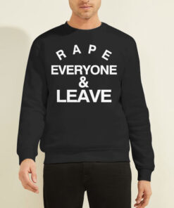 Sweatshirt Black Logo Letter Rape Everyone and Leave