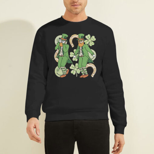Sweatshirt Black St Patricks Day Dance Leprechaun Griddy