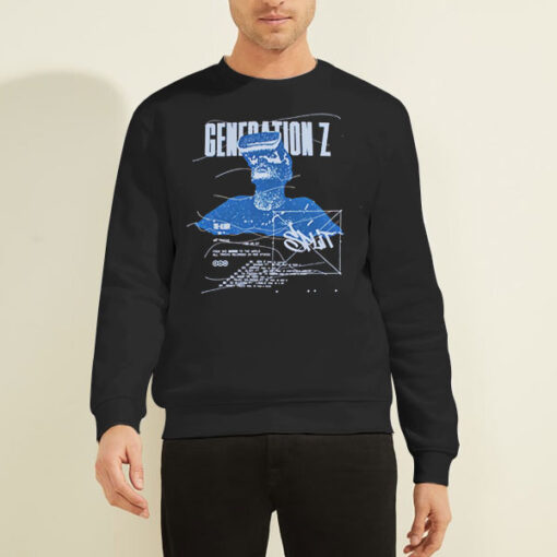 Sweatshirt Black Vintage Split Generation Z