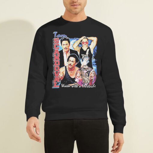 Sweatshirt Black Vintage Wash Tom Sandoval Worm With a Mustache