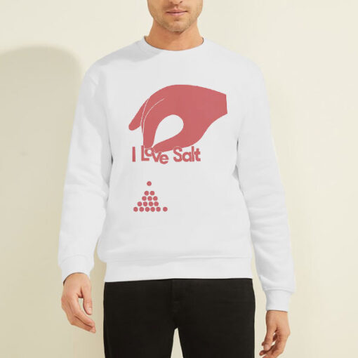 Sweatshirt White Cute Hand I Love Salt