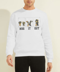 Sweatshirt White Cute Hug It out Bruins Goalie Hug