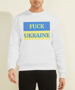Sweatshirt White Flag Logo Fuck Ukraine