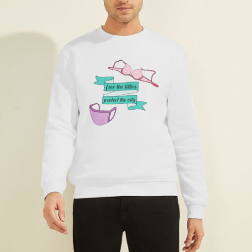 Sweatshirt White Funny Free the Titties