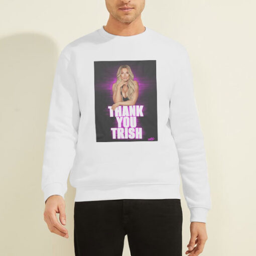 Sweatshirt White Photo Poses Signature Thank You Trish