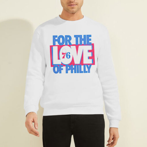 Sweatshirt White Retro Logo for the Love of Philly 76ers