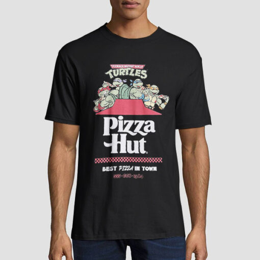 Vintage Best Pizza in Town Pizza Hut Tmnt Shirt With Back Printed