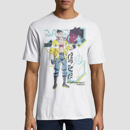David Posing Cyberpunk Edgerunner Logo Shirt