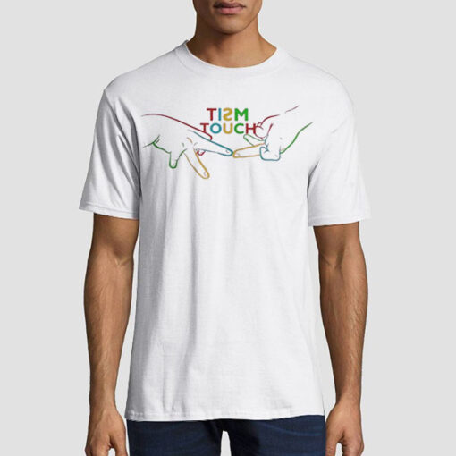 Hands Rainbow Line Art Tism Touch Shirt